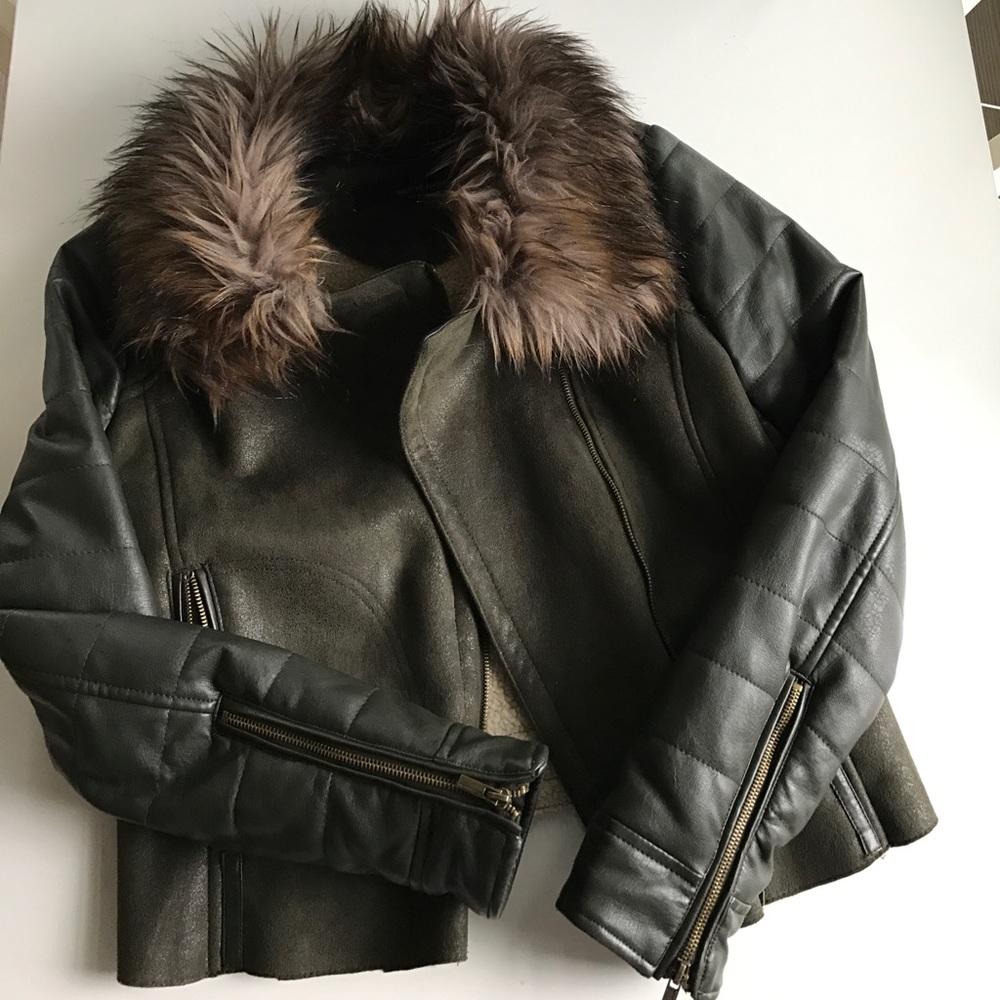 leather & shearling motto jacket